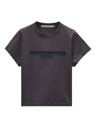 Alexander Wang Embossed Logo T-shirt In Black