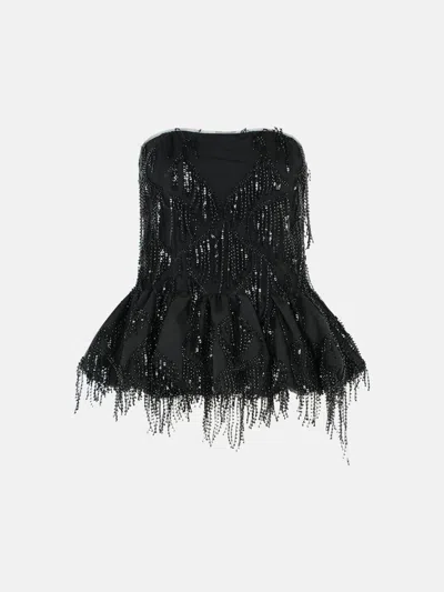 Rotate Birger Christensen 'dorla' Black Polyester Top In Black