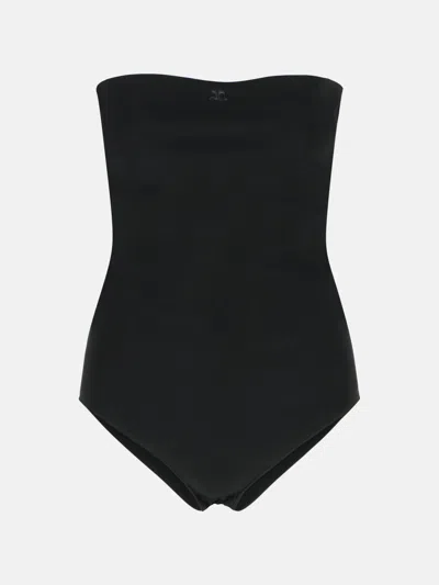 Courrèges Black Viscose Blend Bodysuit In Black