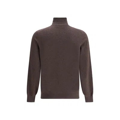 Brunello Cucinelli Turtleneck Cashmere Sweater In Brown