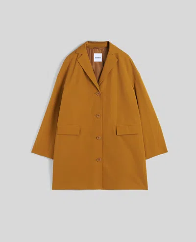 Aspesi Cappotto Cedrata In Tela Di Misto Cotone - Senape In Yellow