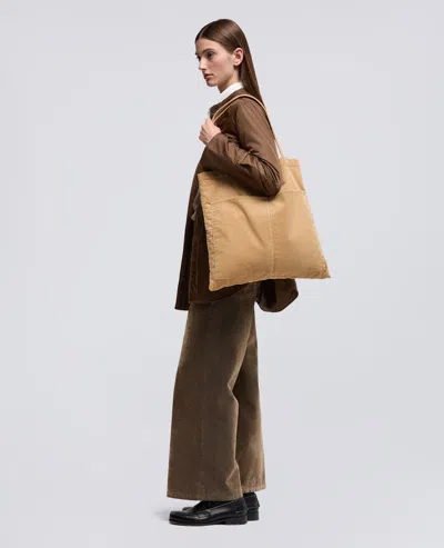 Aspesi Borsa Shopper In Velluto A Coste - Cammello In Brown