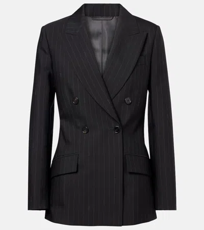 Gucci Embroidered Wool Blazer With Notched Lapels And Pockets In Black