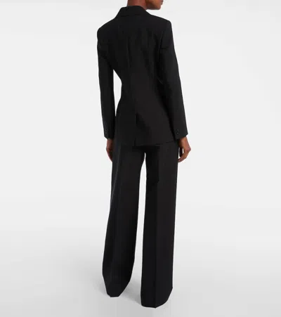 Gucci Embroidered Wool Blazer With Notched Lapels And Pockets In Black