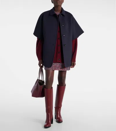 Gucci Women Bordeaux V-neck Cardigan With Metal Clamps On The Front In Wool And Cashmere Blend Woman In Burgundy
