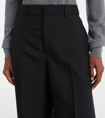 Gucci Wool Wide-leg Pants In Black