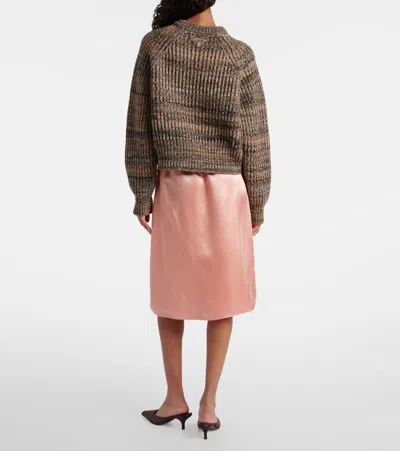 Prada Washed Satin Skirt In Pink