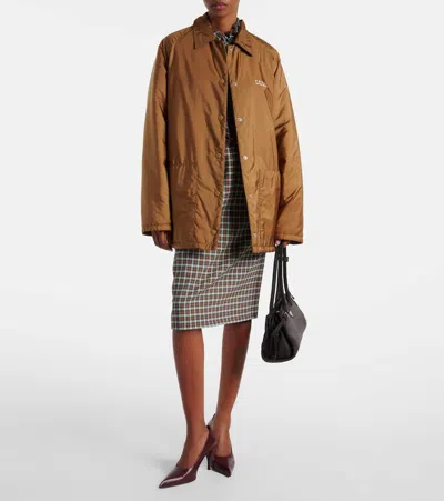 Prada Fleece-lined Re-nylon Jacket In Brown