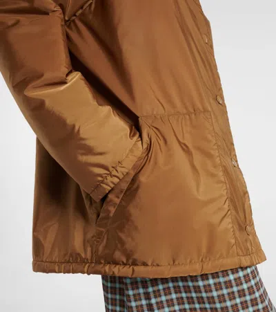 Prada Fleece-lined Re-nylon Jacket In Brown