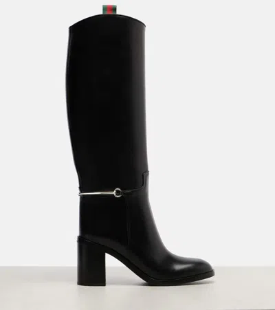 Gucci Damenstiefel Mit Schmalem Horsebit In Black