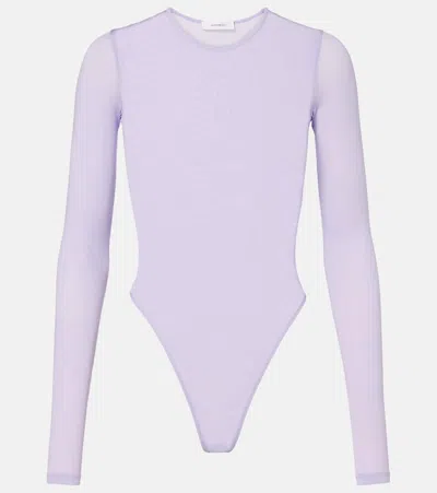 Wardrobe.nyc Wardrobe. Nyc Sheer Bodysuit In Purple