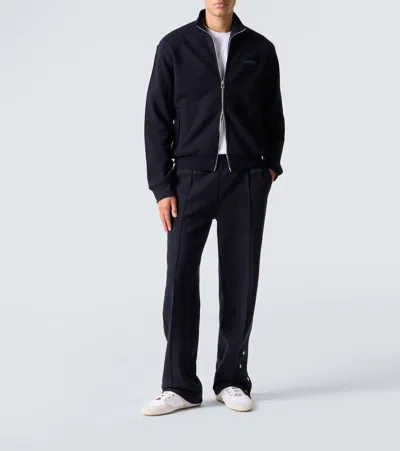 Givenchy Blue Jacket With High Neck And Logo Patch On The Front In Wool And Cashmere Blend Man In Blue
