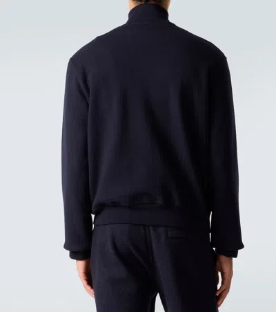 Givenchy Blue Jacket With High Neck And Logo Patch On The Front In Wool And Cashmere Blend Man In Blue