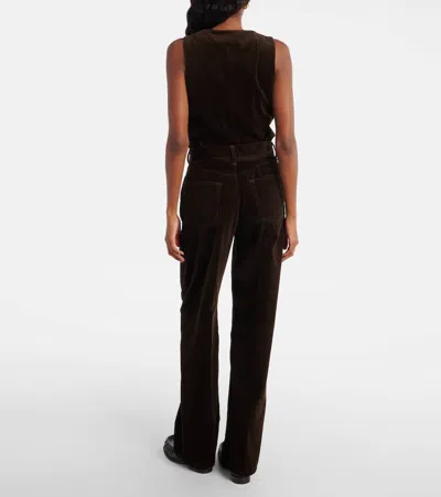 Polo Ralph Lauren High-rise Cotton Corduroy Wide-leg Pants In Brown