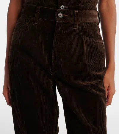 Polo Ralph Lauren High-rise Cotton Corduroy Wide-leg Pants In Brown
