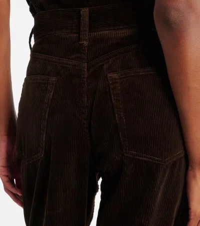 Polo Ralph Lauren High-rise Cotton Corduroy Wide-leg Pants In Brown