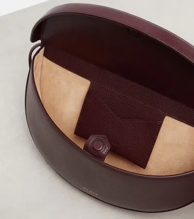 Alaïa East-west Goatskin Shoulder Bag In Burgundy