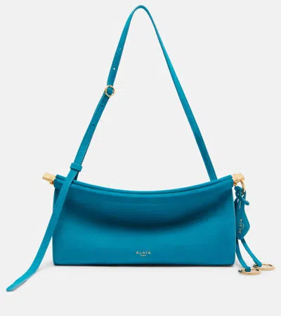 Alaïa Le Click Small Suede Shoulder Bag In Blue