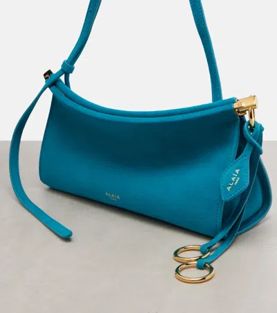 Alaïa Le Click Small Suede Shoulder Bag In Blue