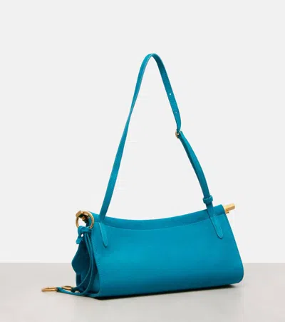 Alaïa Le Click Small Suede Shoulder Bag In Blue