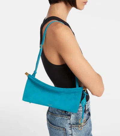 Alaïa Le Click Small Suede Shoulder Bag In Blue