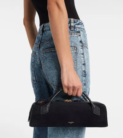 Alaïa Womens Noir Le Teckel Small Leather Shoulder Bag In Blue