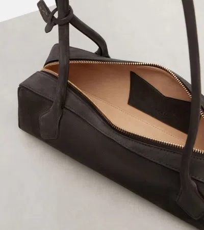 Alaïa Le Teckel Medium Suede Shoulder Bag In Gray