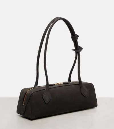 Alaïa Le Teckel Medium Suede Shoulder Bag In Gray