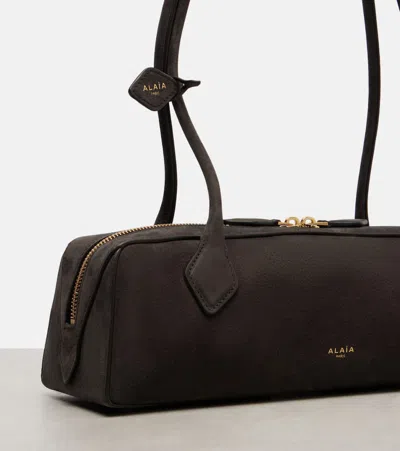 Alaïa Le Teckel Medium Suede Shoulder Bag In Gray
