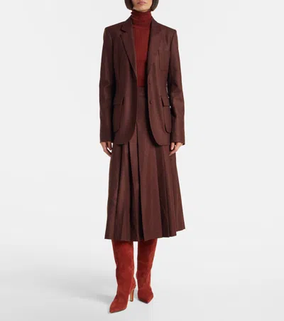 Gabriela Hearst Louisa Tailored Wool-cashmere Blazer In Brown