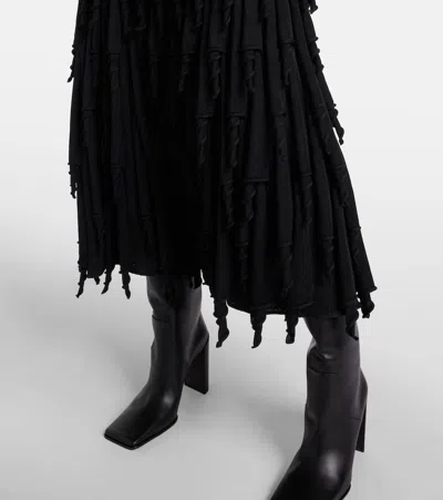 Alaïa Tiered Wool And Silk Maxi Skirt In Black