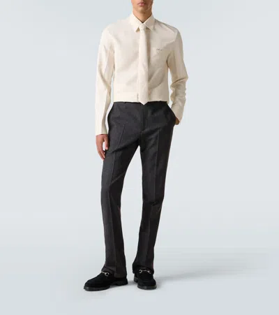 Gucci Suede Loafers Featuring Metallic Buckle In Black