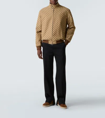 Gucci Suede Sneakers With Rounded Toe And Rubber Sole In Brown