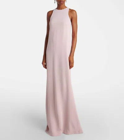 Costarellos Crystal-embellished Caped Gown In Pink
