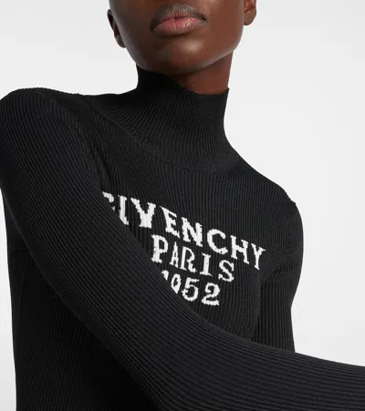 Givenchy Turtleneck Logo Wool-cashmere Sweater In Black