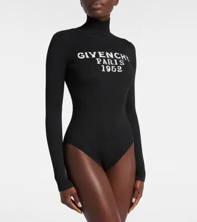 Givenchy Turtleneck Logo Wool-cashmere Sweater In Black
