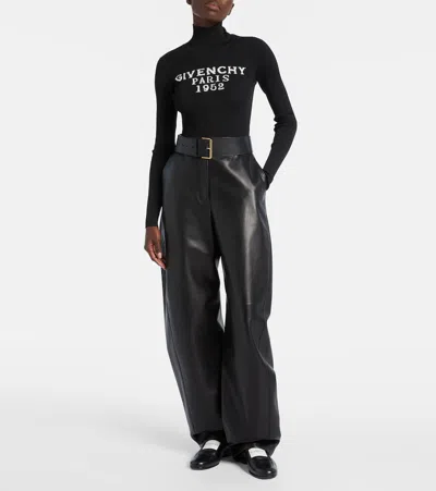 Givenchy Turtleneck Logo Wool-cashmere Sweater In Black