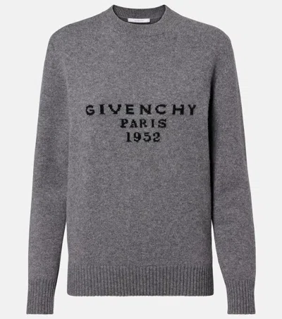 Givenchy Logo Wool And Cashmere Sweater In Gray