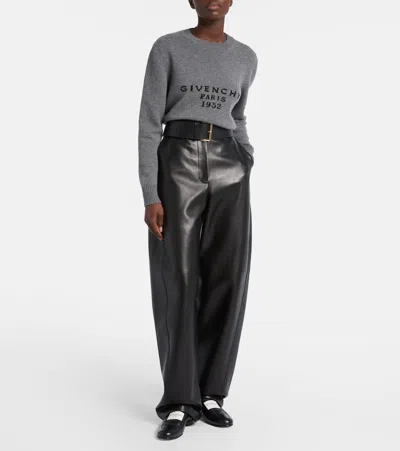 Givenchy Logo Wool And Cashmere Sweater In Gray