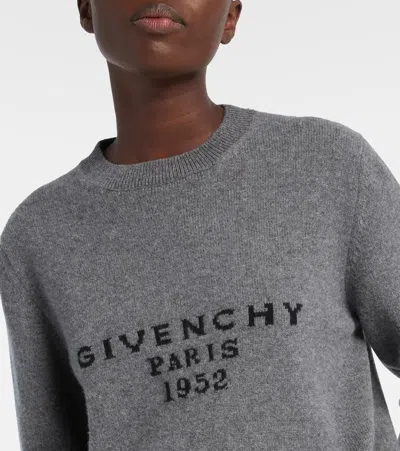 Givenchy Logo Wool And Cashmere Sweater In Gray