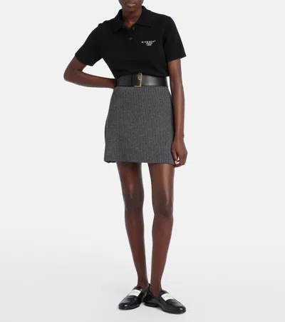 Givenchy Ribbed-knit Wool And Alpaca-blend Miniskirt In Gray