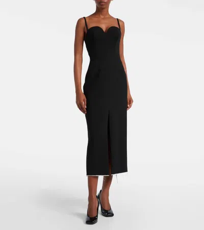 Givenchy Raw-edge Tailored Sleeveless Midi Dress In Black