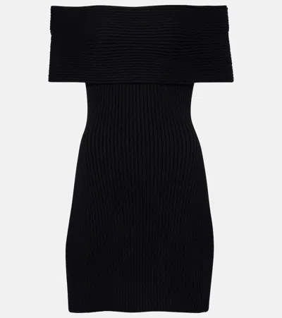 Givenchy Ribbed-knit Wool And Alpaca-blend Minidress In Black