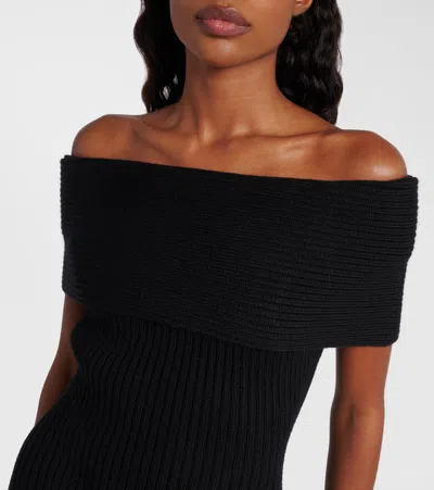 Givenchy Ribbed-knit Wool And Alpaca-blend Minidress In Black