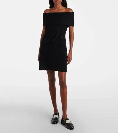 Givenchy Ribbed-knit Wool And Alpaca-blend Minidress In Black