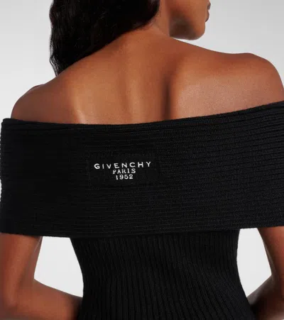Givenchy Ribbed-knit Wool And Alpaca-blend Minidress In Black