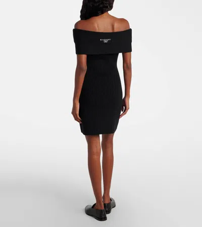 Givenchy Ribbed-knit Wool And Alpaca-blend Minidress In Black