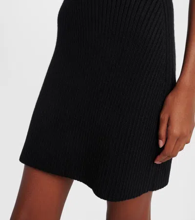 Givenchy Ribbed-knit Wool And Alpaca-blend Minidress In Black