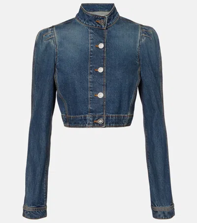 Alaïa Alaia Blue Washed Denim High-neck Jacket Women