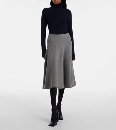 Alaïa Wool And Silk-blend Turtleneck Sweater In Blue